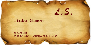 Lisko Simon névjegykártya